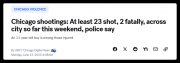 芝加哥槍擊案頻發(fā)，至少23人中彈，兩人死亡